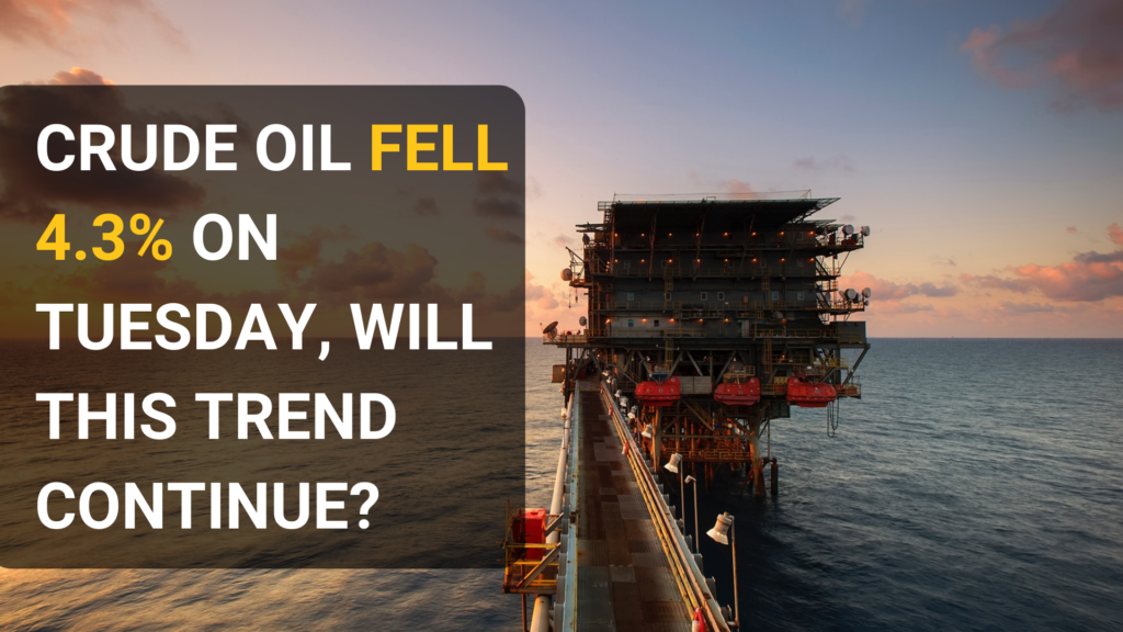 Crude oil prices fell 4.3% on tuesday. Will this trend continue?