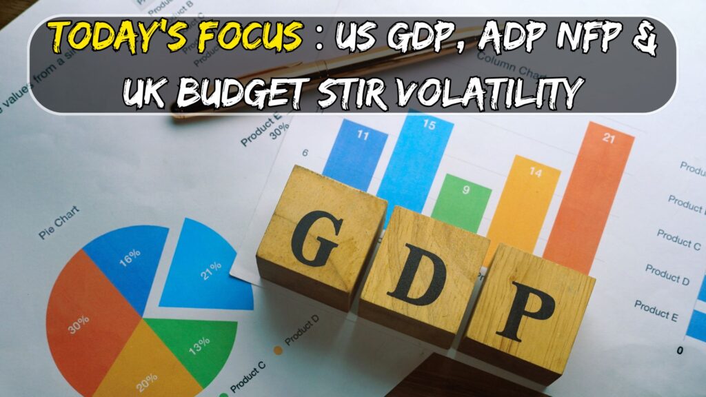 Today’s Focus : US GDP, ADP NFP & UK Budget Stir Volatility