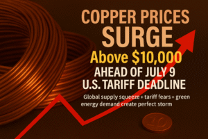 Copper Tops $10,000/Ton Ahead of July 9 Tariff Deadline